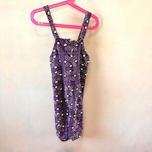Ade + Ayo Toddler Girls Purple & White Cotton Jumpsuit 2T‎